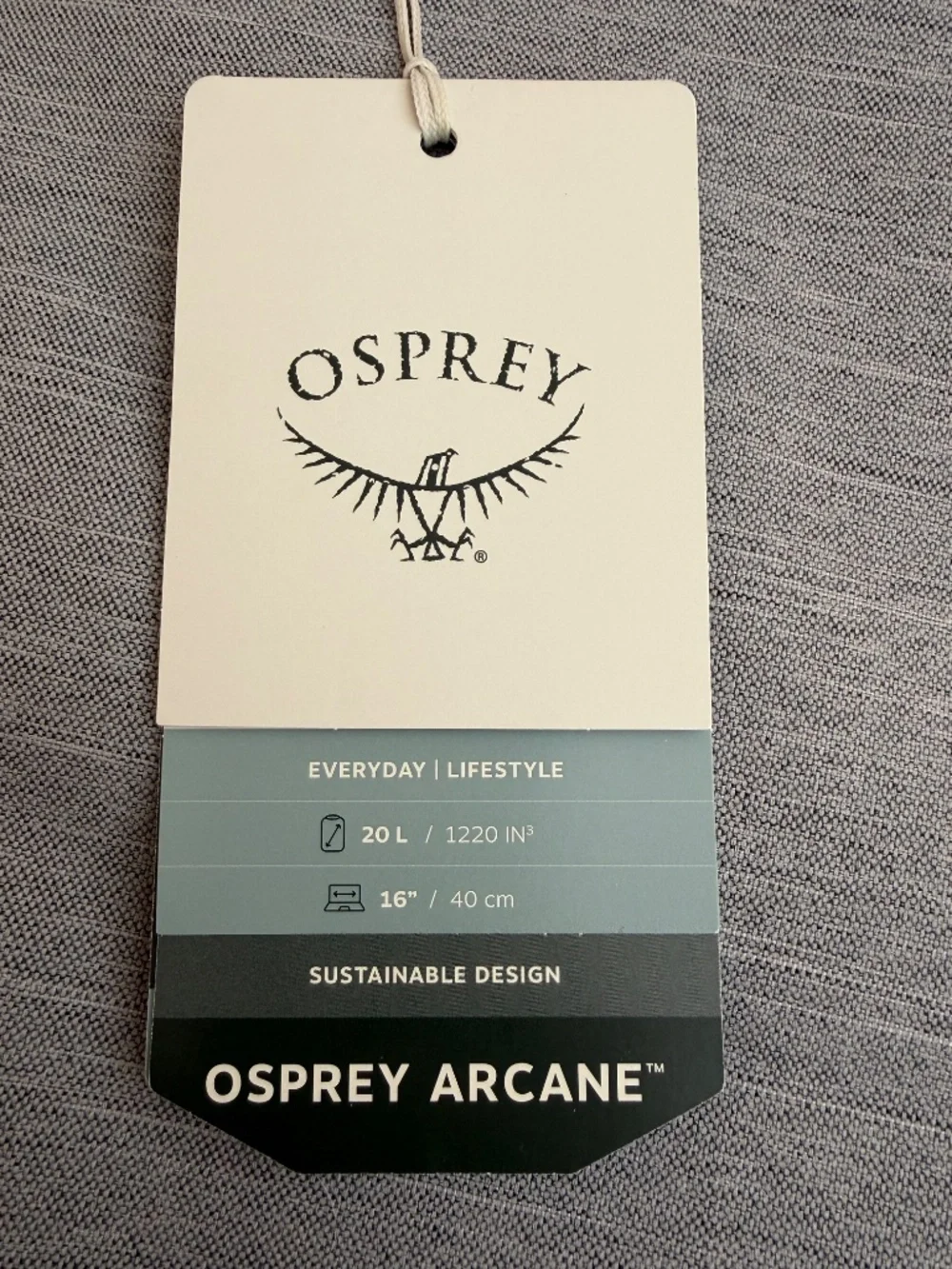 $110 Osprey Arcane Large Day Commuter Travel Backpack Grey Laptop Sleeve 20L 16